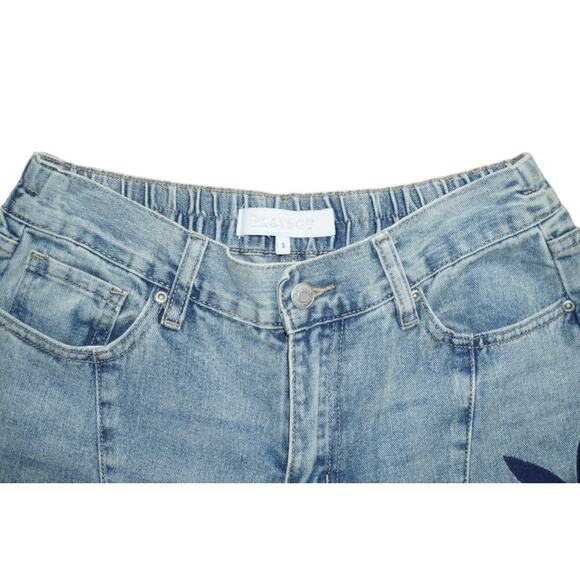 Vintage Playboy Wide Leg Denim Jeans Women’s Size 5 Light Wash Y2K Streetwear - Picture 2 of 6